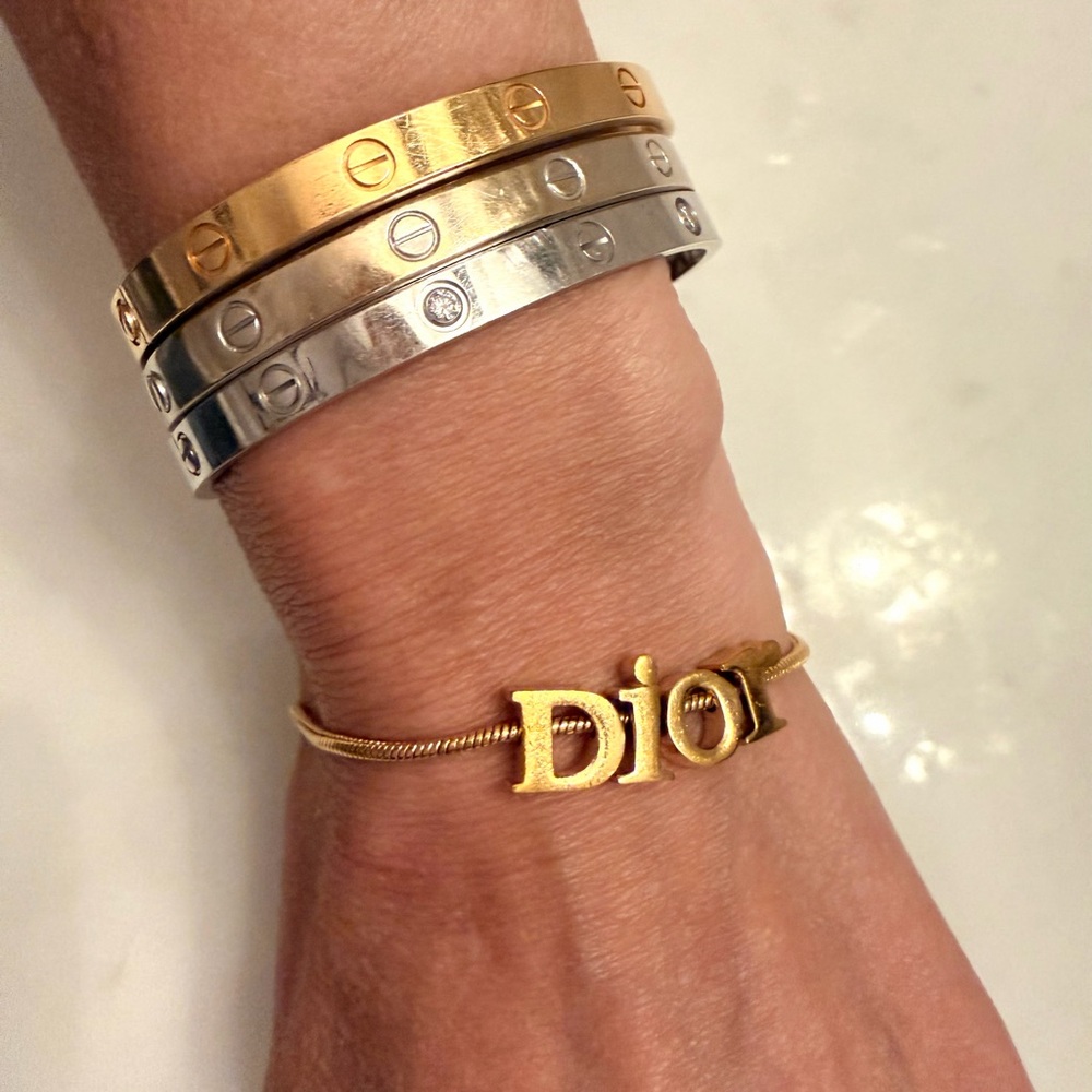 AUTHENTIC Dior Gold Logo Bracelet - Picture 5 of 5